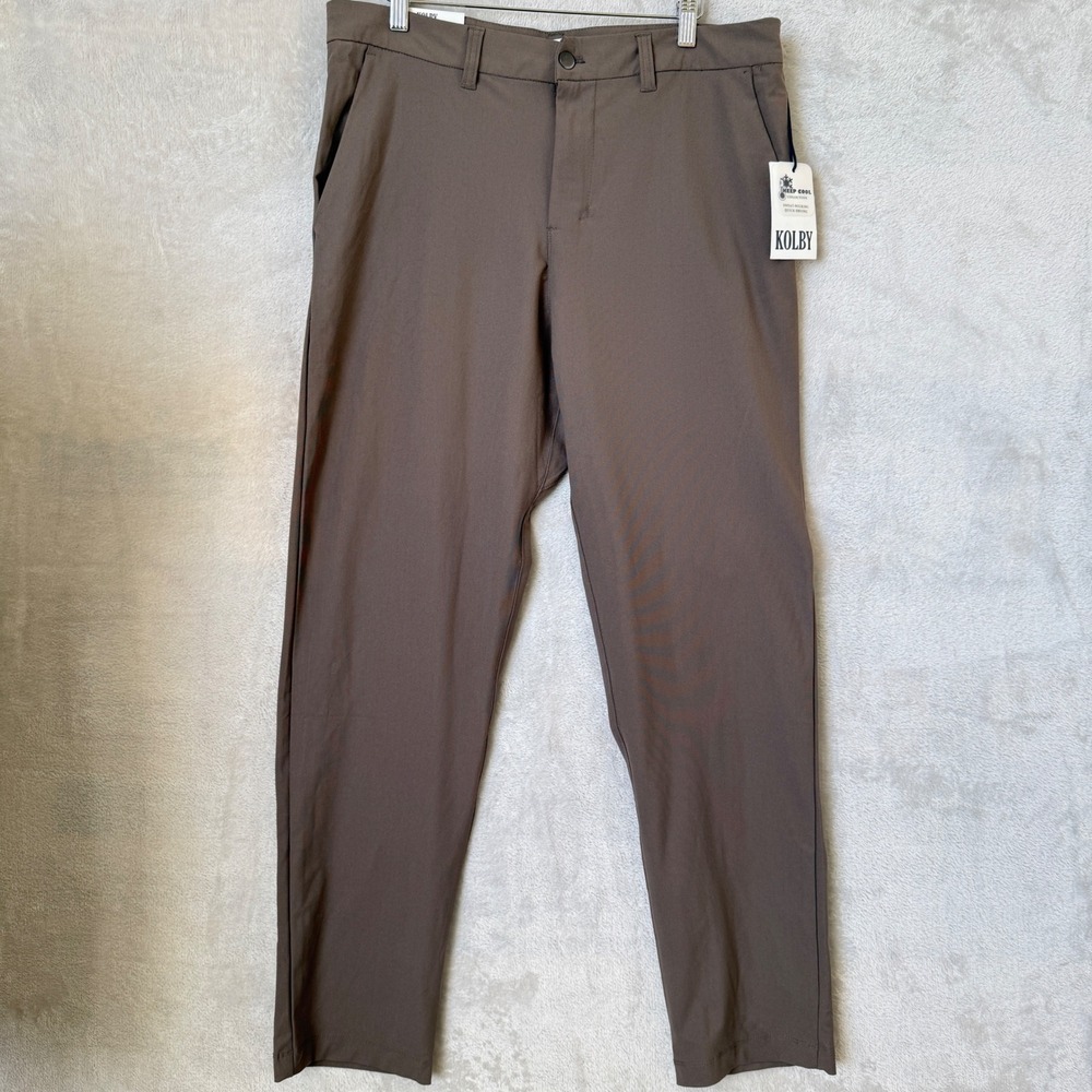 Kolby Keep Cool Stretch Trouser Mens 33x31 Brown Quick Dry Performance Golf NEW